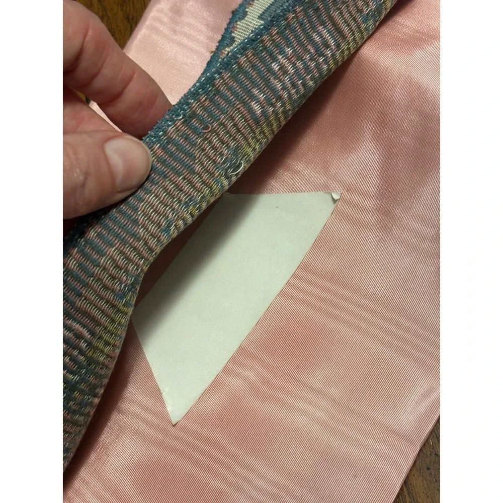 Vintage Pink‎ Moire Silk Bell Pull Tapestry Brass Grape Hardware Blue Tassel
